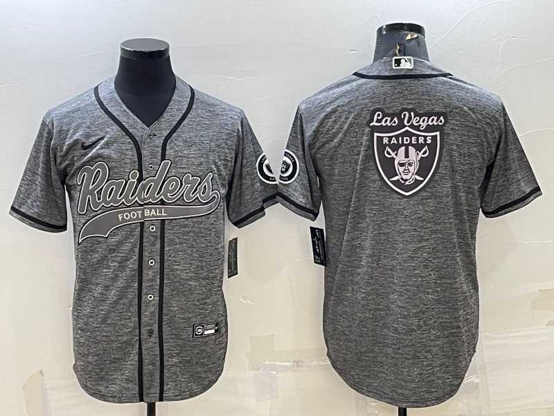 Men's Las Vegas Raiders Grey Team Big Logo With Patch Cool Base Stitched Baseball Jersey,We sell and wholesale Men's Las Vegas Raiders Grey Team Big Logo With Patch Cool Base Stitched Baseball Jersey on line form chian!